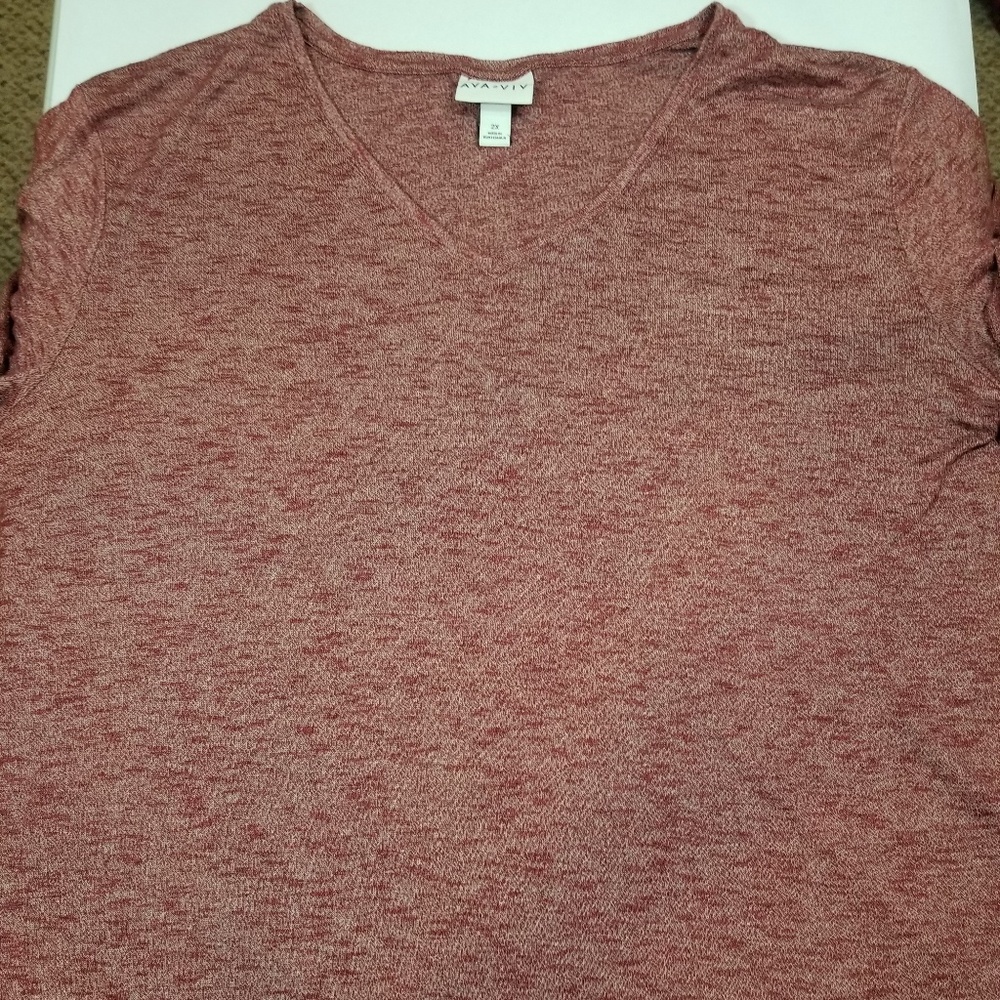 Ava and Viv 2X Knit Short Sleeve Sweater